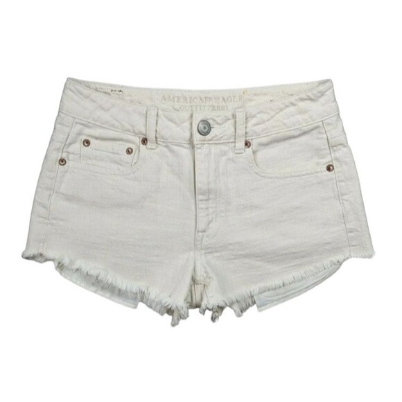AMERICAN EAGLE Denim Jean Shorts  Womens 4  Hi-Rise Festival  Stars & Stripes - Picture 2 of 12